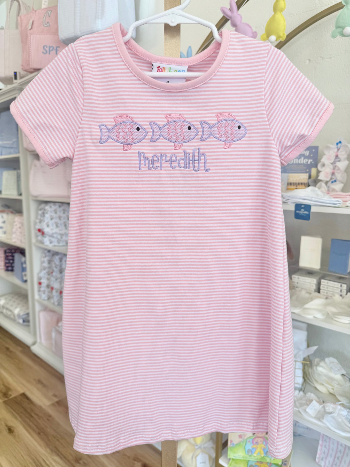 Sarah Dress Light Pink Stripe