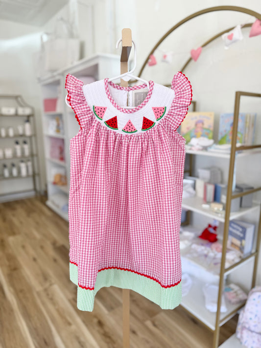 Lil Cactus Watermelon Smocked Dress