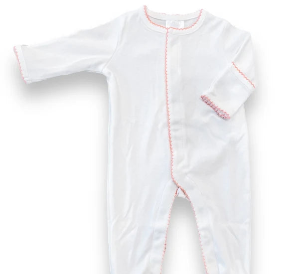 Pink Picot Trim Split Footie