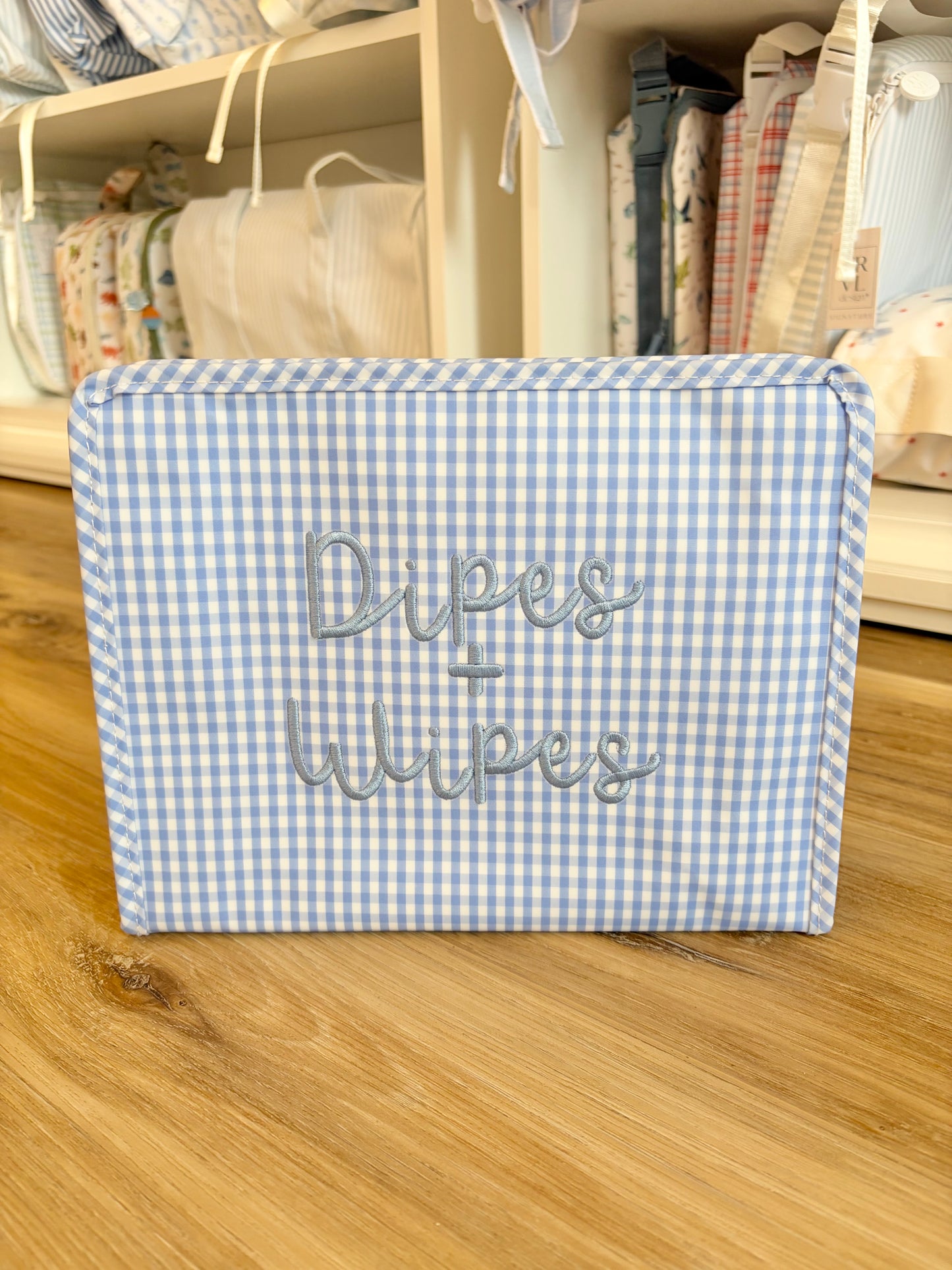 TRVL Gingham Sky Large Roadie- Dipes and Wipes