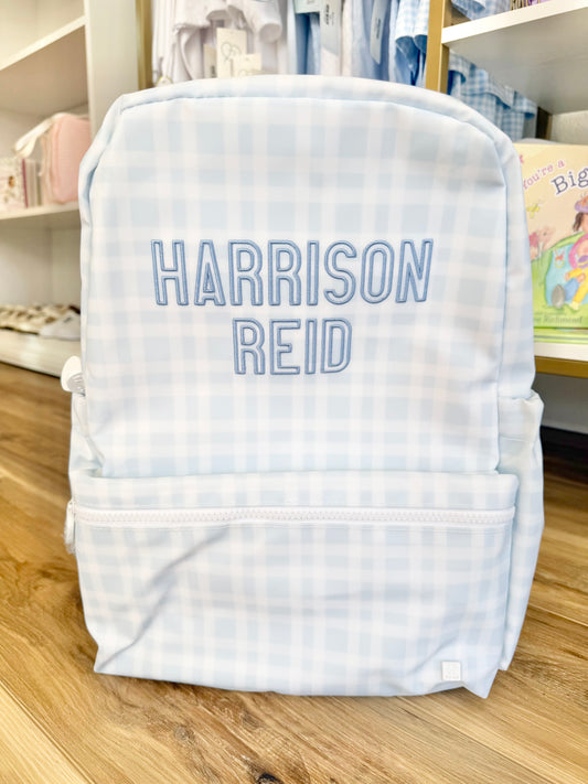 TRVL Blue Plaid Backpacker- Miller Design