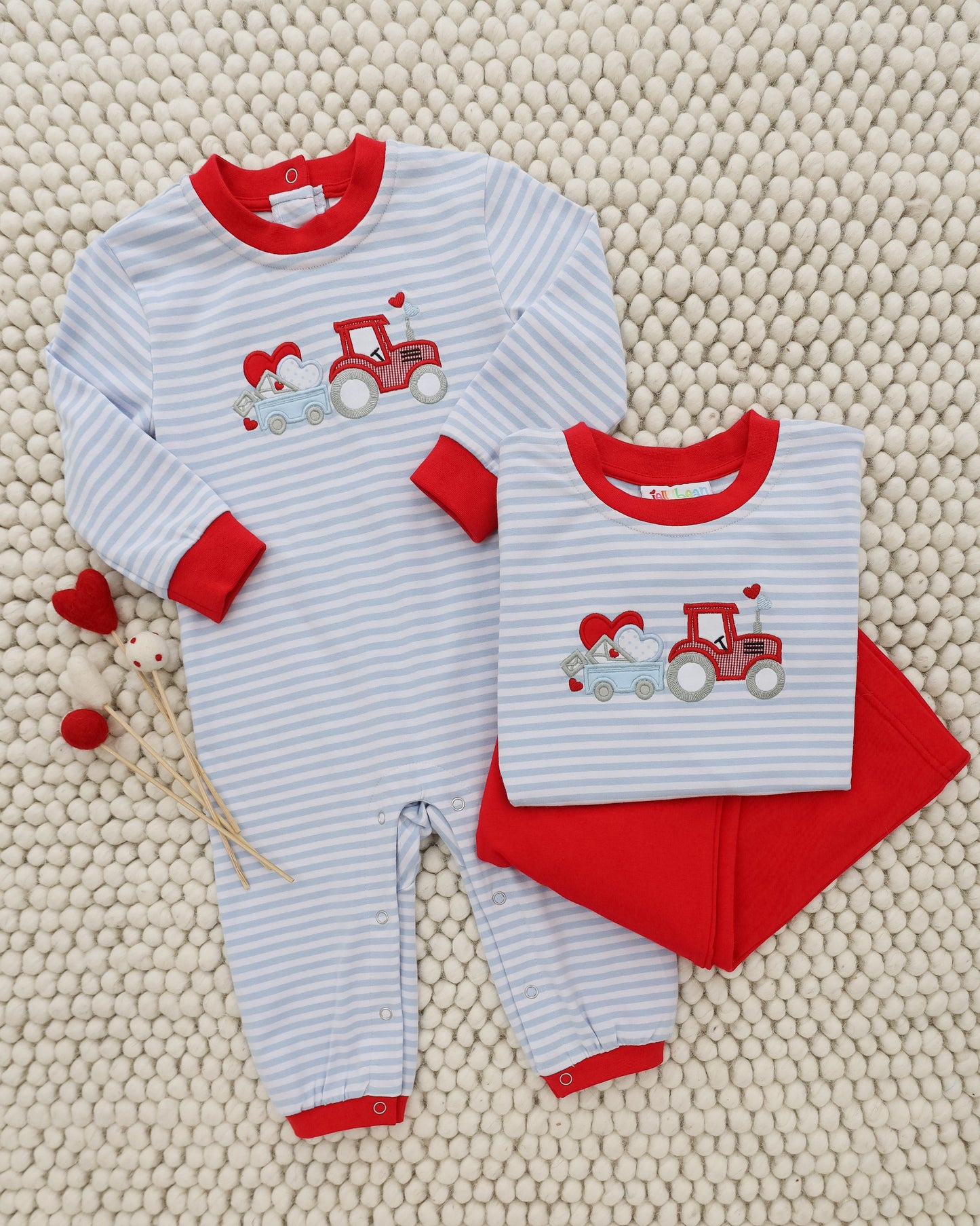 Jellybean Haulin' Hearts Romper