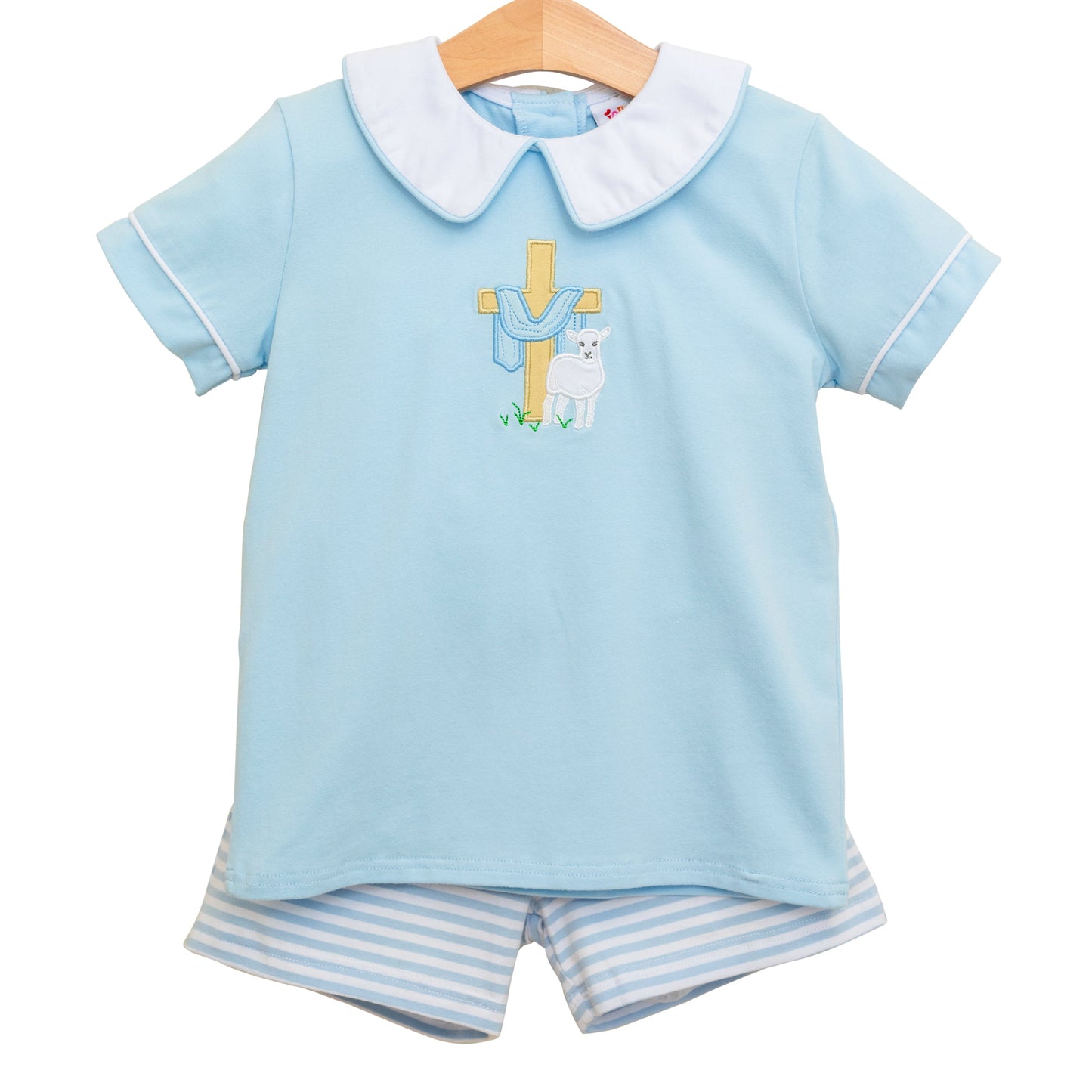 Jellybean He Is Risen Collared Short Set