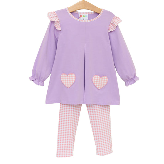 Jellybean Heart Pocket Pants Set