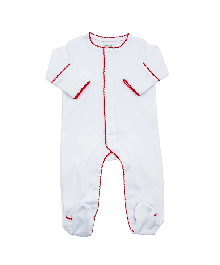 Red Trim Split Footie