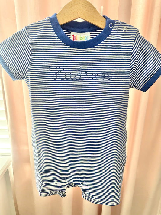 Royal Blue Stripe Boys Romper