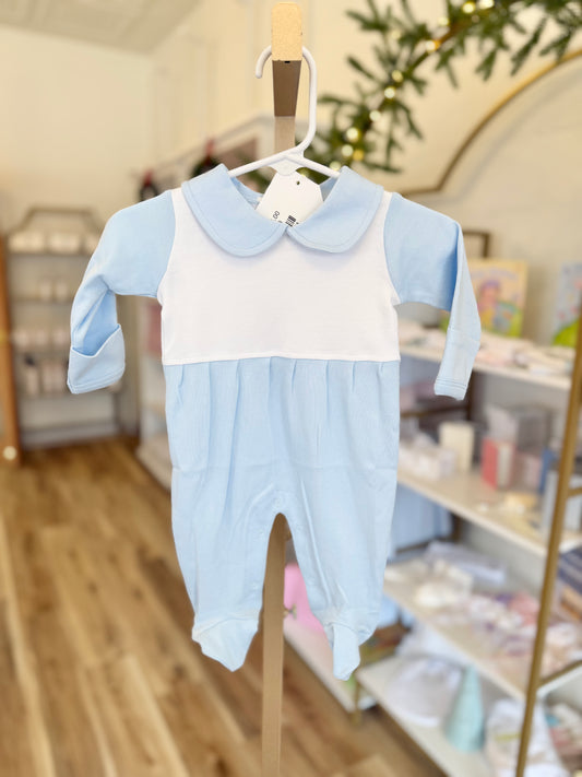 Solid Blue Collar Footie