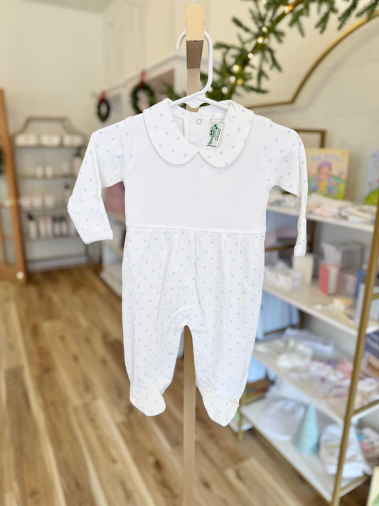 Blue Dot Collar Footie