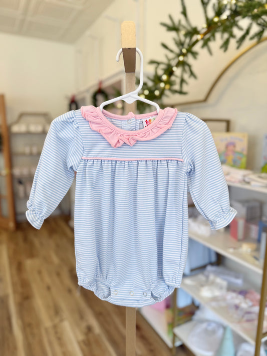 Jellybean Audrey Bubble - Light Blue Stripe/Pink