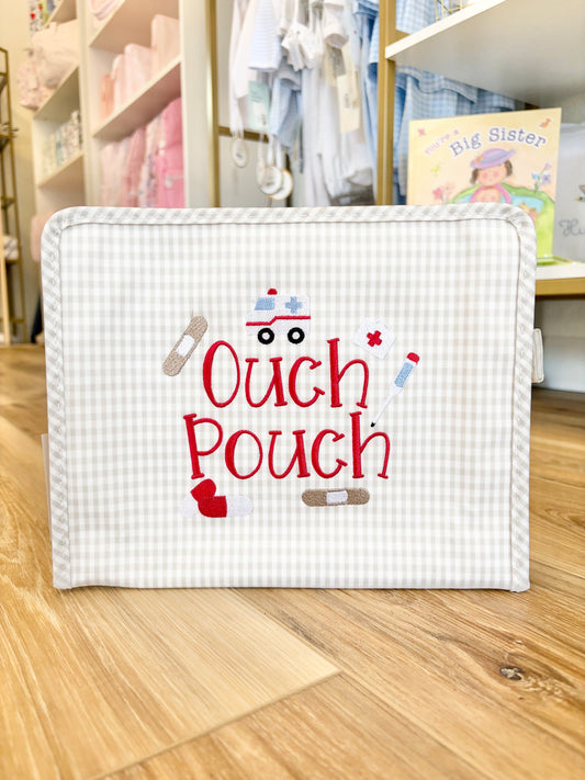 TRVL Gingham Pearl Gray Large Roadie - Ouch Pouch