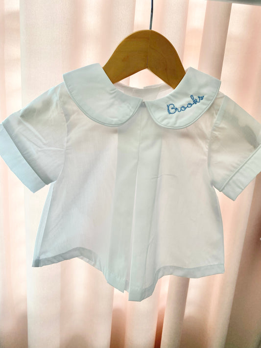 Peter Pan Collar Shirt with Mini Name