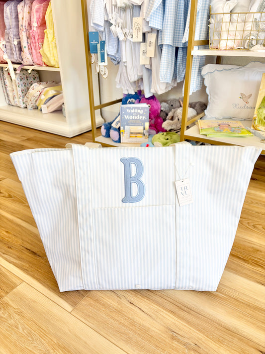 TRVL XL Blue Stripe Pimlico- Single Initial Applique