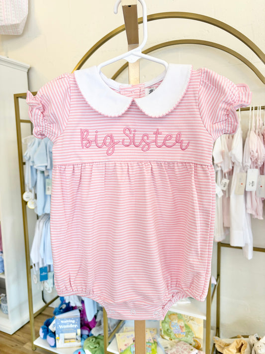 Charlotte Bubble- Light Pink Stripe "Big Sister"