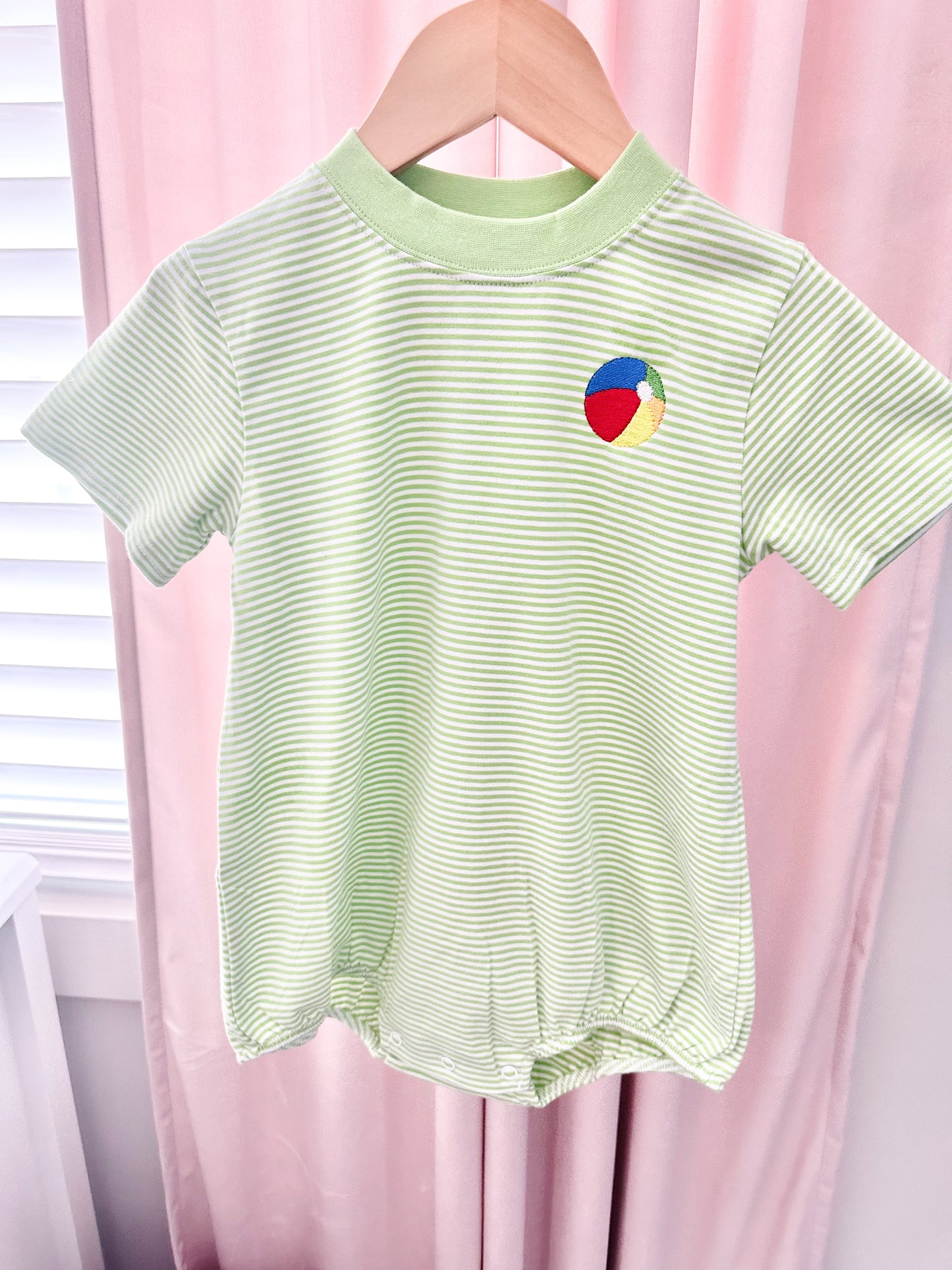 Green Stripe Mini Beach Ball Tshirt Bubble