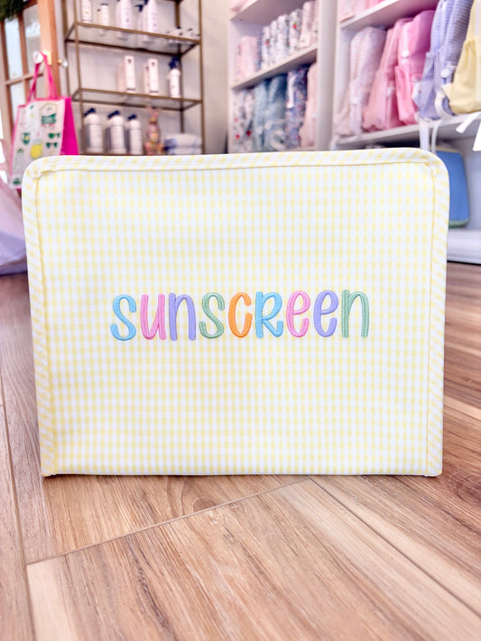TRVL Buttercup Gingham Large Roadie - "Sunscreen"