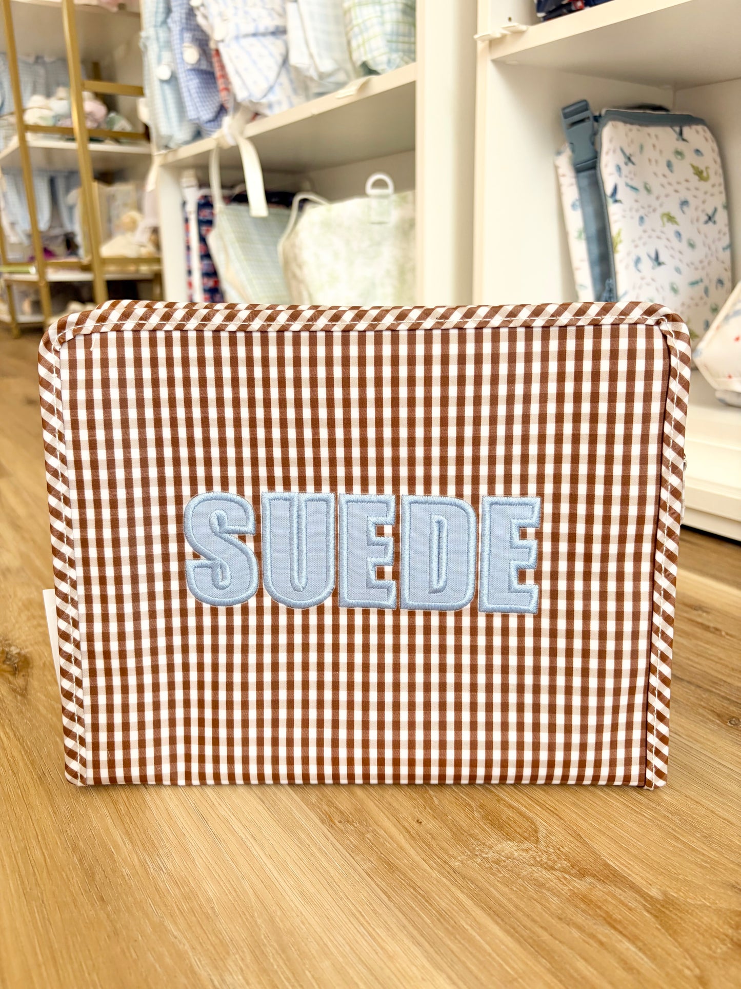 TRVL Coco Gingham Large Roadie- Turner Font Name