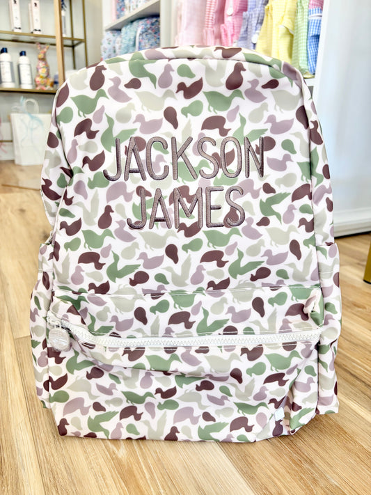 TRVL Camo Decoy Backpacker- Graham Font Name