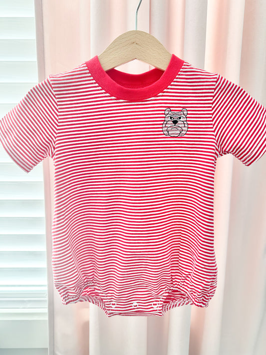 Red Stripe Mini Bulldog Tshirt Bubble