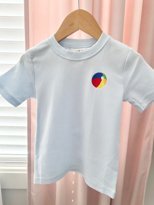 Mini Beach Ball on Light Blue Tee