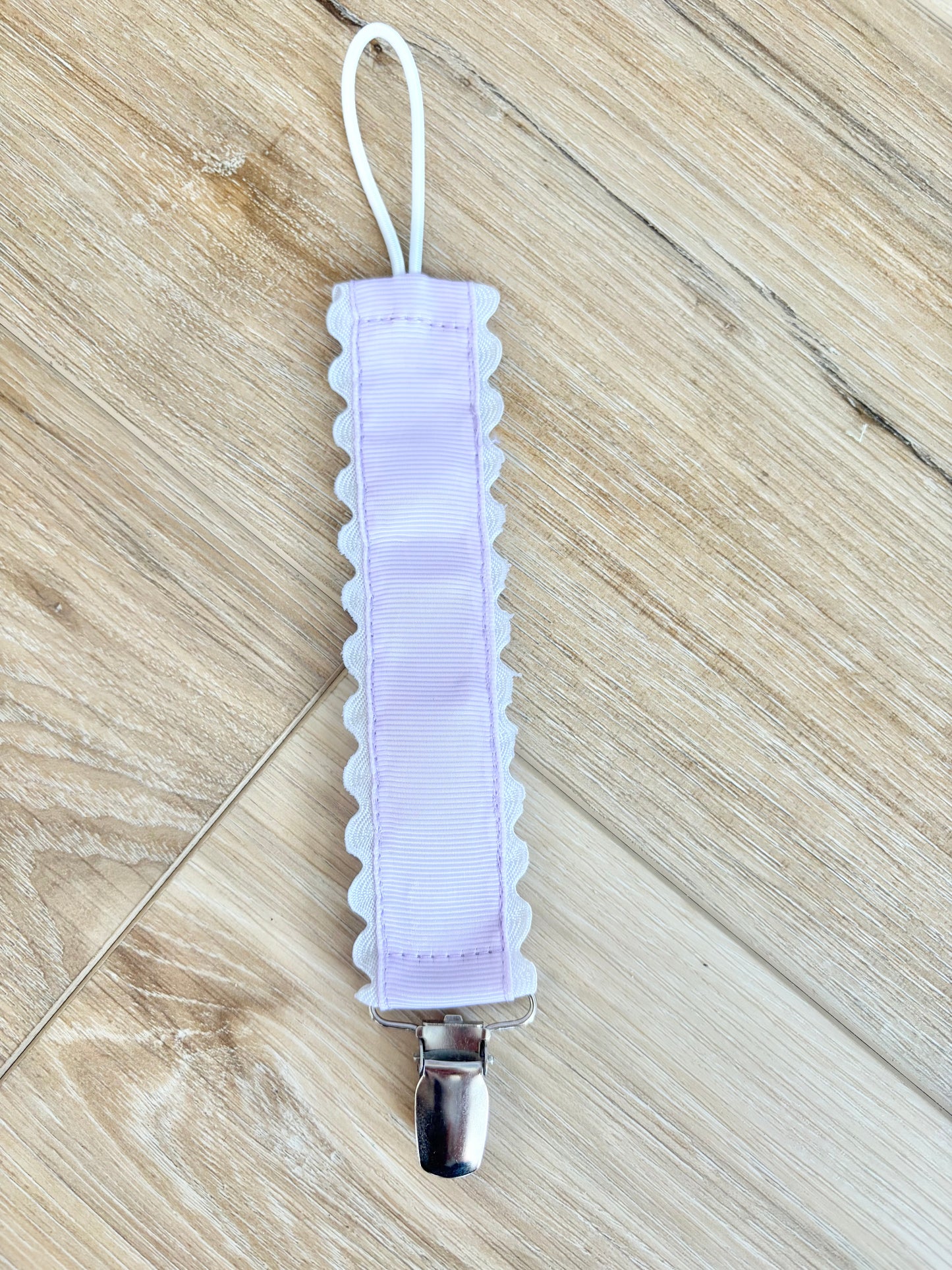 Lavender Grosgrain Solid Paci Clip