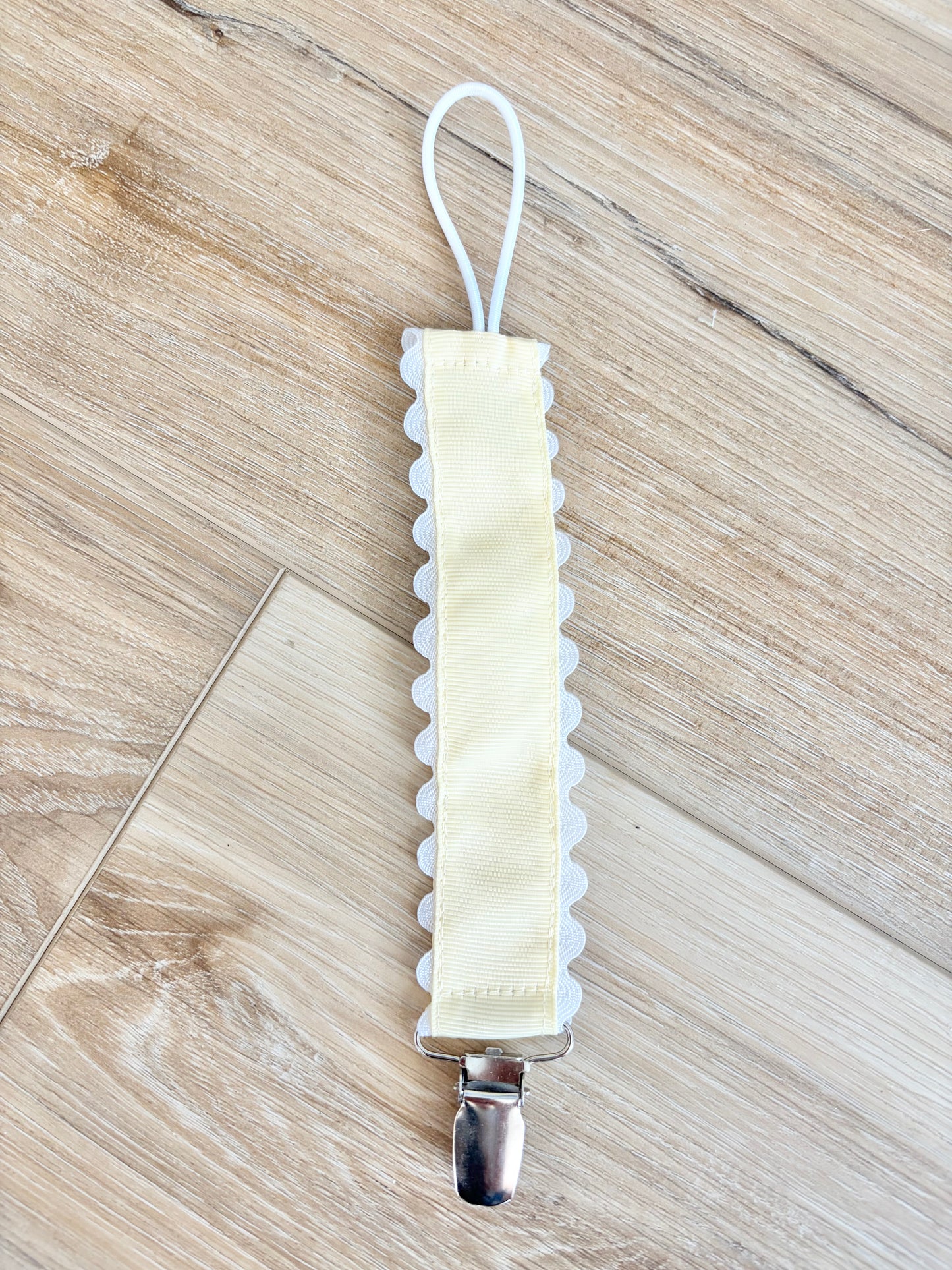 Yellow Grosgrain Solid Paci Clip
