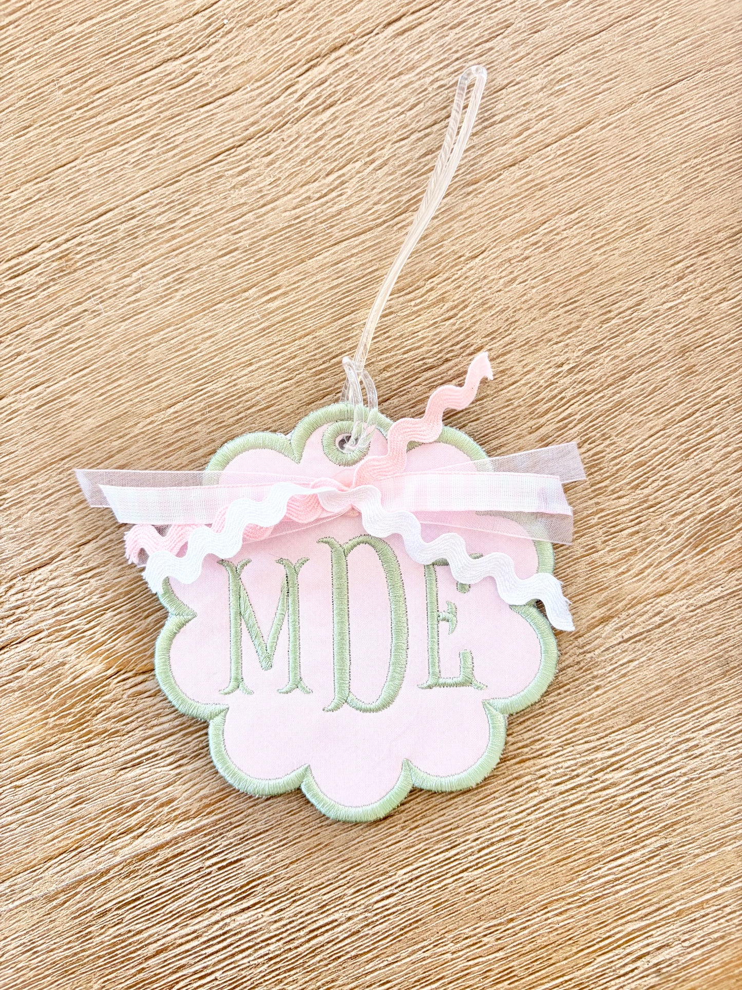 Pink and Sage Bag Tag