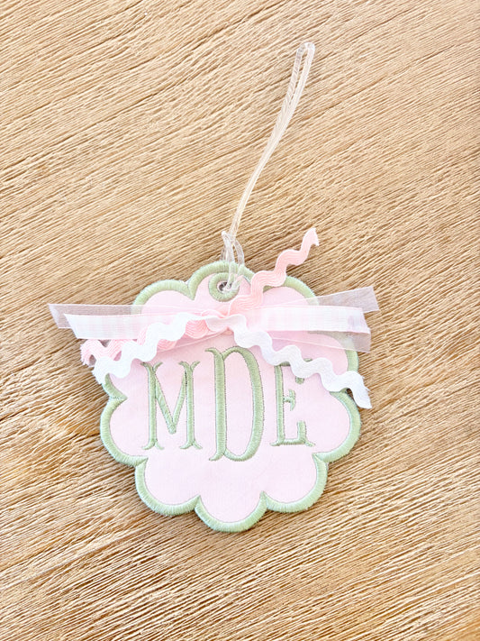 Pink and Sage Bag Tag
