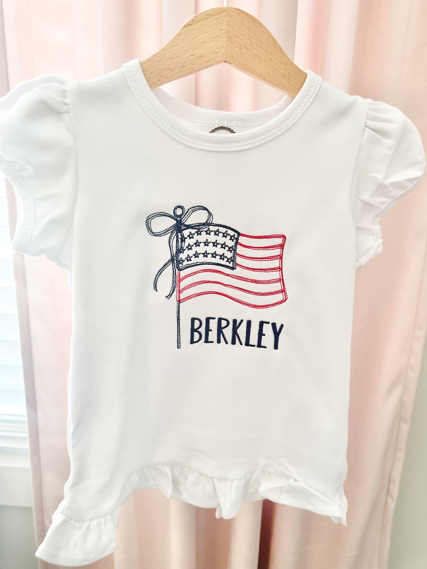 Patriotic Flag Ruffle Tee