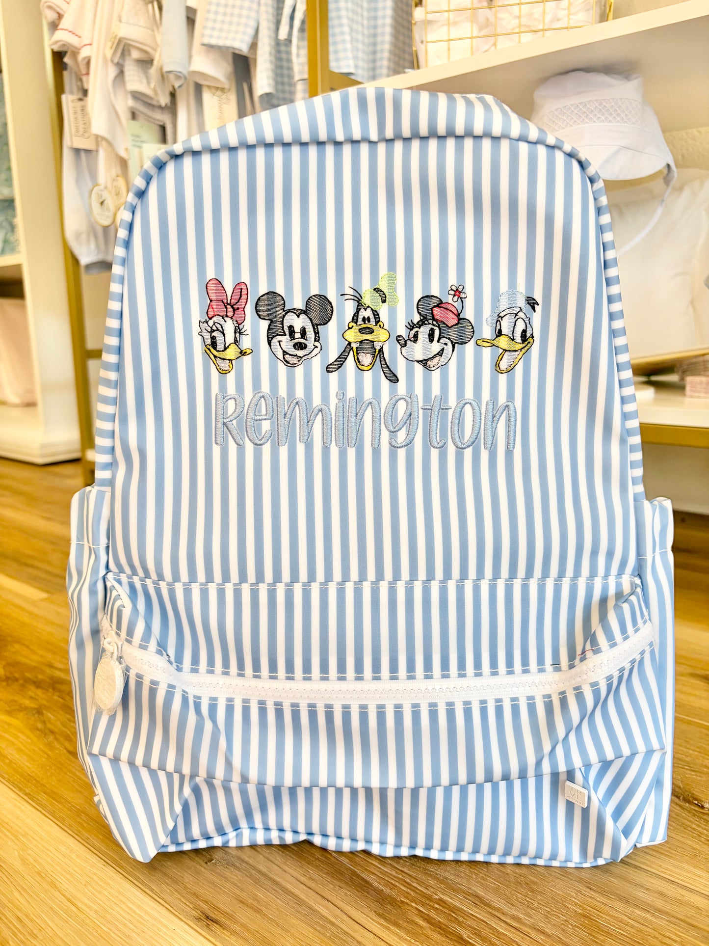 TRVL Chambray Stripe Backpack- Magical Characters