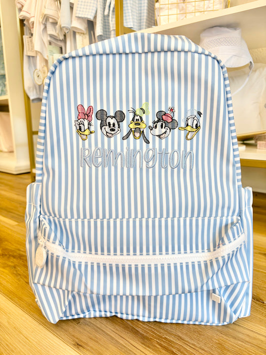TRVL Chambray Stripe Backpack- Magical Characters