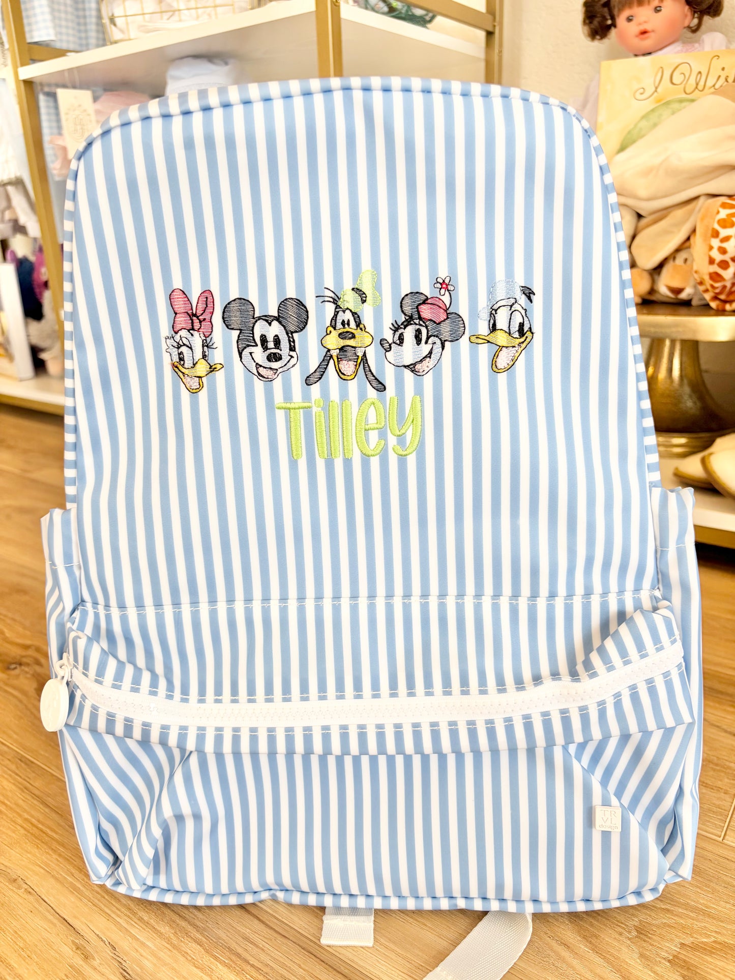TRVL Chambray Stripe Backpack- Magical Characters