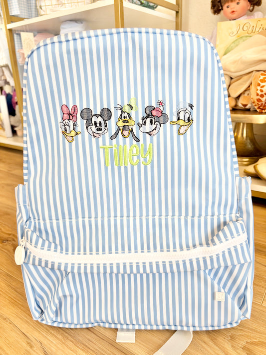 TRVL Chambray Stripe Backpack- Magical Characters