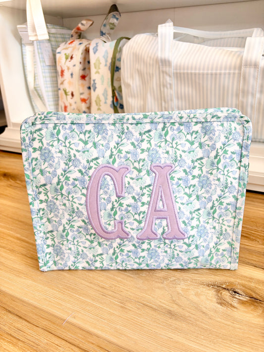 TRVL Hamptons Floral Large Roadie- 2 Initials
