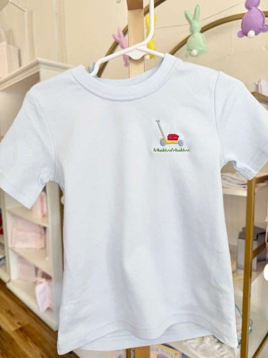 Light Blue Tee With Mini Lawn Mower
