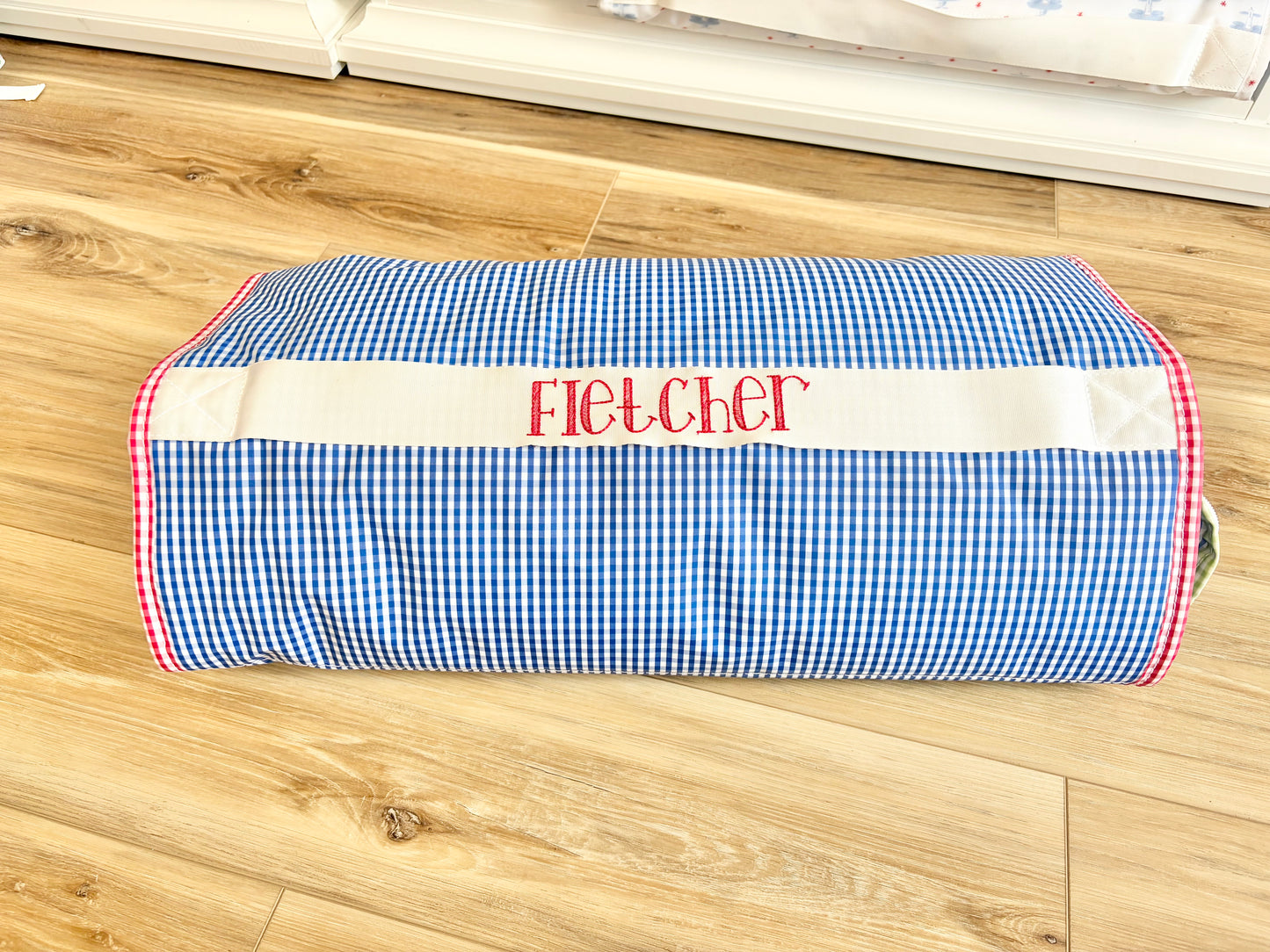 TRVL Blue Patch Nap Mat with Blake Font