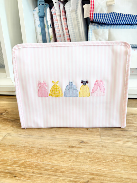TRVL Pimlico Pink Stripe Large Roadie with Princess Dresses
