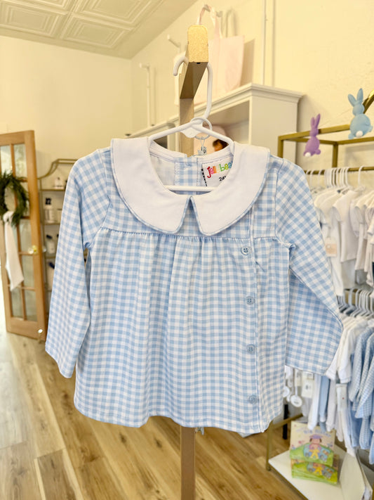 Jellybean Liam Diaper Set - Light Blue Gingham