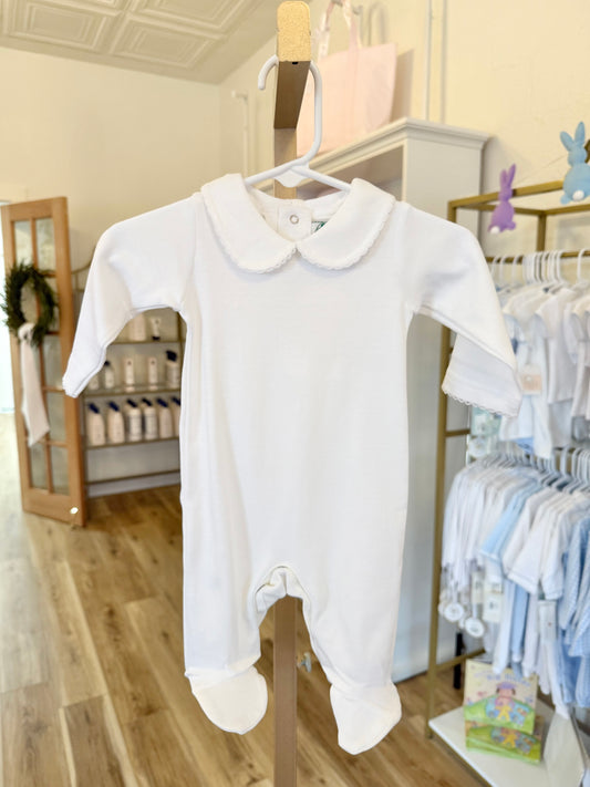 White Collar Footie with White Trim