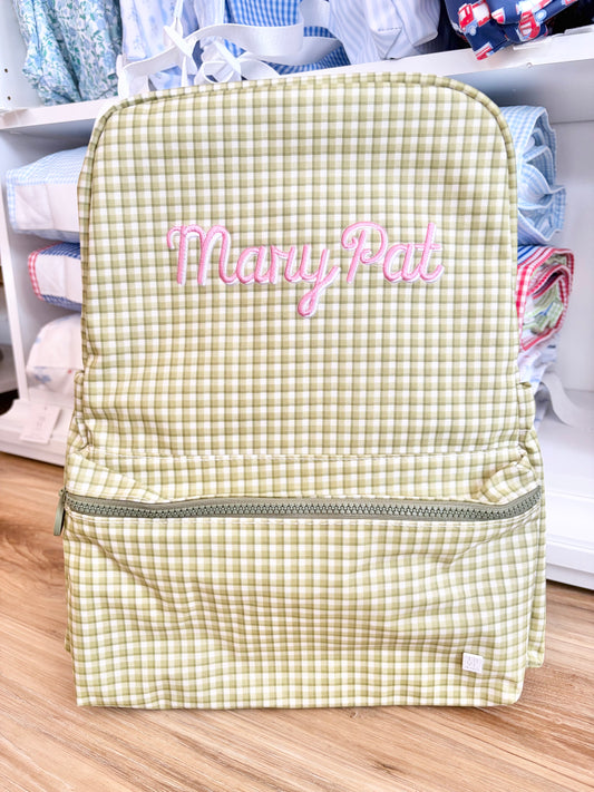 TRVL Rodeo Cactus Check Backpack- Spirit Font Name