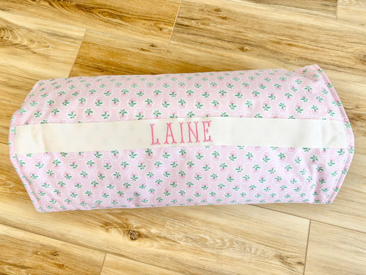 TRVL Petite Fleur Pink Nap Mat with Fish Font Name