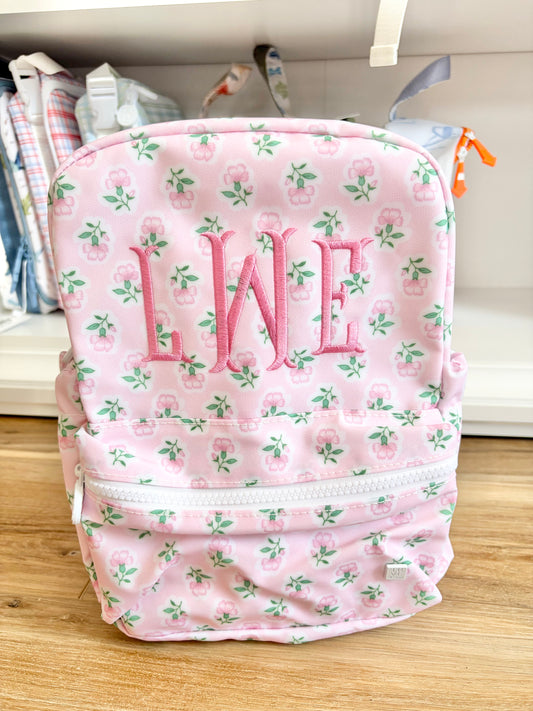 TRVL Petite Fleur Pink Mini Backpack with Fishtail Monogram