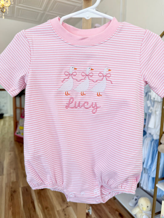 Pink Stripe Bubble with Goosey Trio