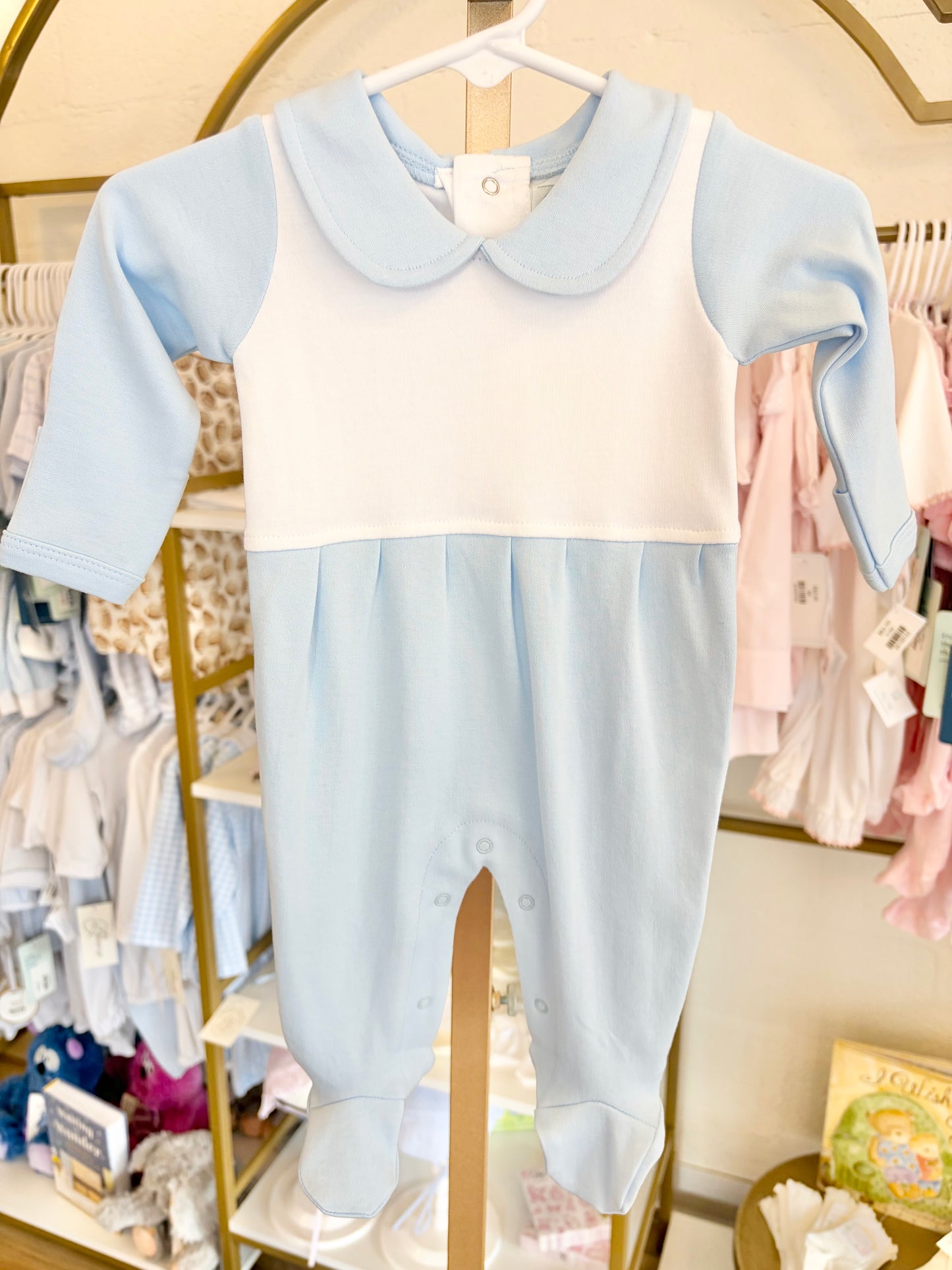 Solid Blue Collar Footie