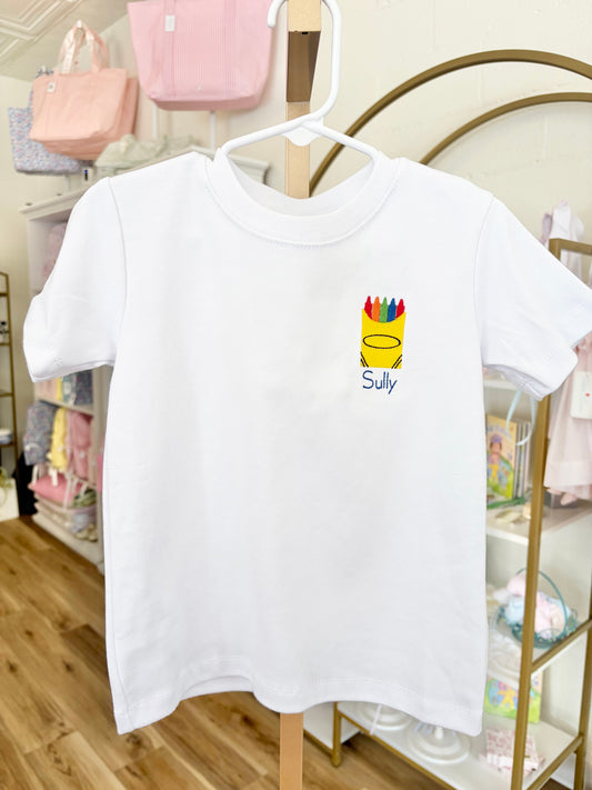 Crayon Box Back To School Name Tee