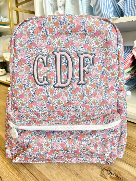 TRVL Garden Floral Backpack with 3 Initials