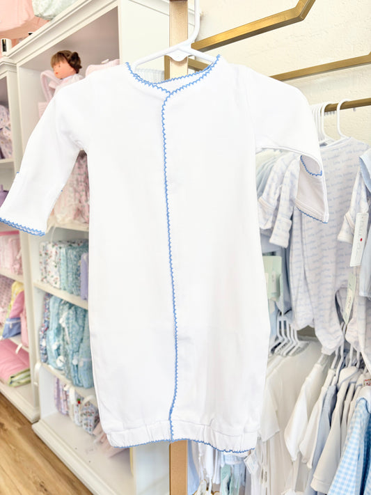Blue Trim Snap Gown