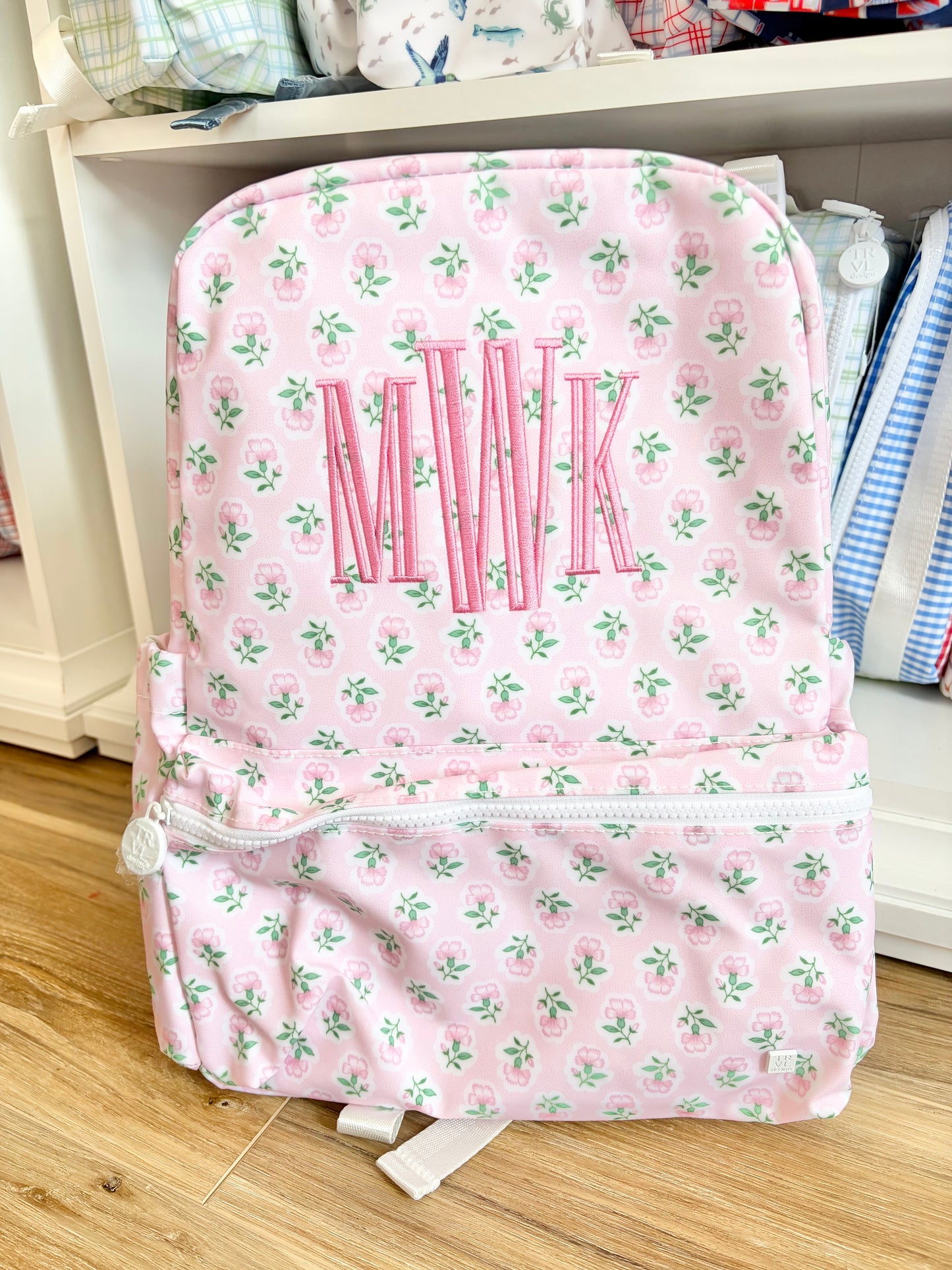 TRVL Petite Fleur Backpack with 3 Initials