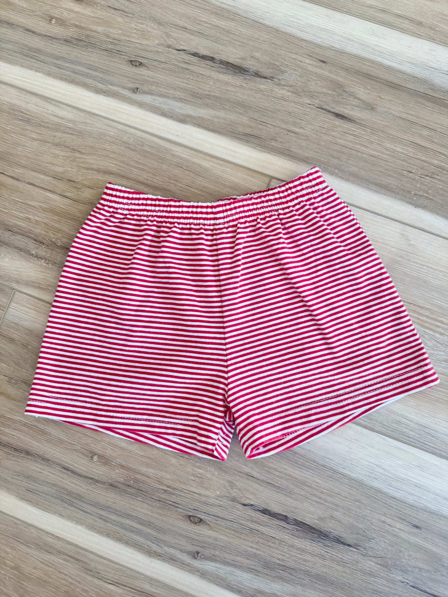 Jellybean Red & White Stripe Knit Shorts