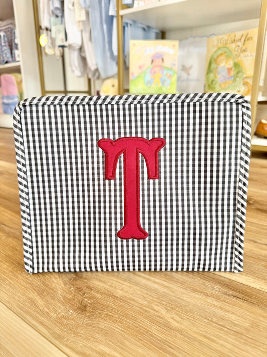 TRVL Black Gingham Large Roadie- Single Applique