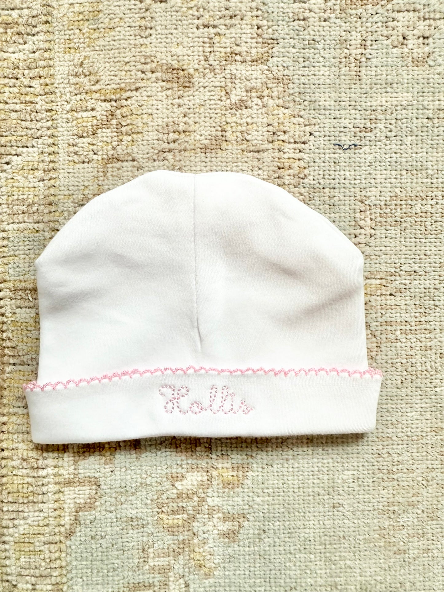Pink Trim Baby Hat
